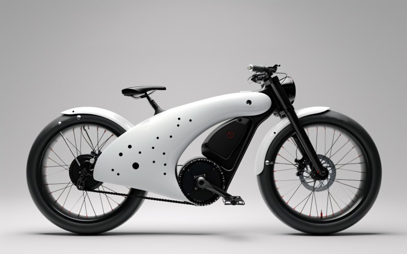 Electric E-Bikes, Bicycle Sleek Minimalist Design 190 Illustration