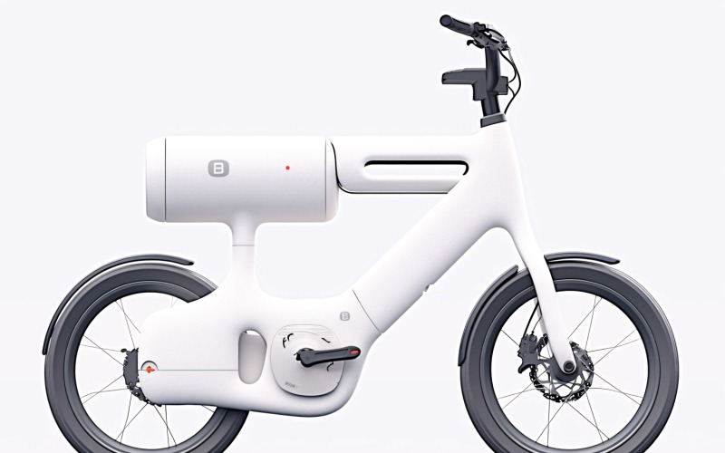 Electric E-Bikes, Bicycle Sleek Minimalist Design 192 Illustration