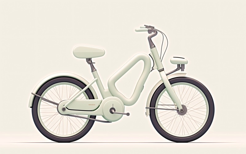 Electric E-Bikes, Bicycle Sleek Minimalist Design 200 Illustration