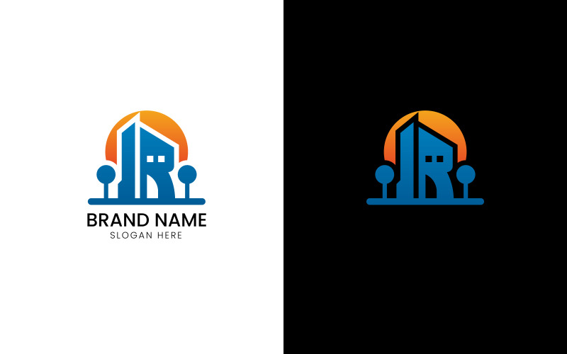 letter R building logo-08-287 Logo Template