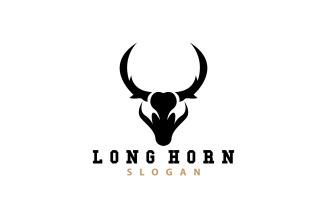 Long Horn Logo Livestock Texas Ranch V1