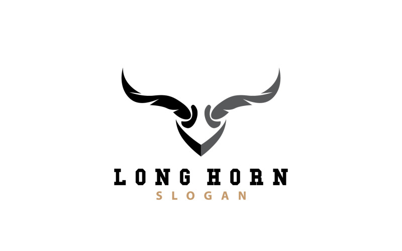 Long Horn Logo Livestock Texas Ranch V2 Logo Template