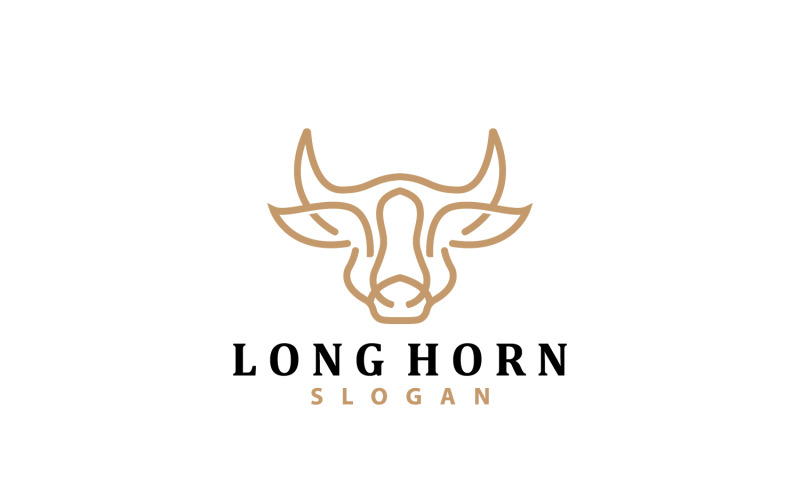 Long Horn Logo Livestock Texas Ranch V3 Logo Template