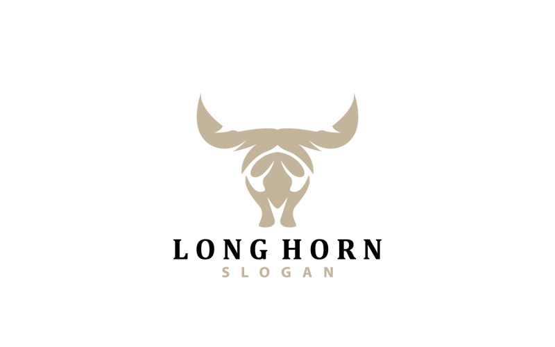 Long Horn Logo Livestock Texas Ranch V4 Logo Template