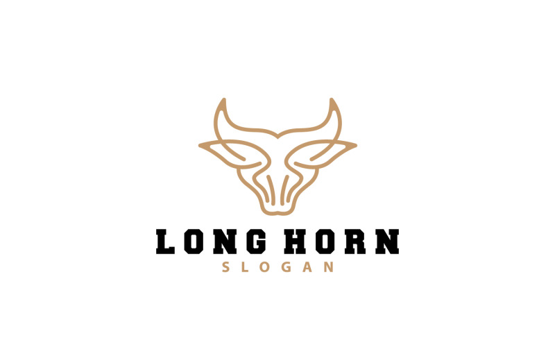 Long Horn Logo Livestock Texas Ranch V5 Logo Template