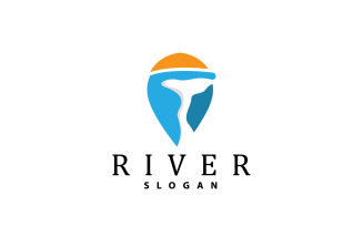 River Logo Design River Creek Nature V26