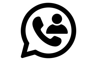 A vector WhatsApp icon art line