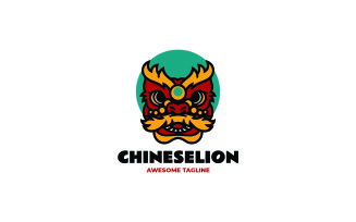 Chinese Lion Dance Mascot Cartoon Logo