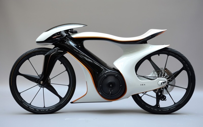 Electric E-Bikes, Bicycle Sleek Minimalist Design 262 Illustration