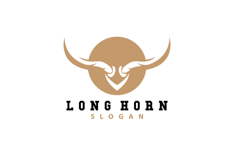 Long Horn Logo Livestock Texas Ranch V10 Logo Template