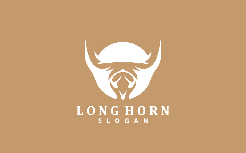 Long Horn Logo Livestock Texas Ranch V11 Logo Template