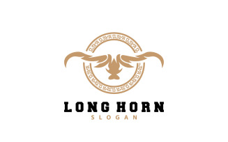 Long Horn Logo Livestock Texas Ranch V12