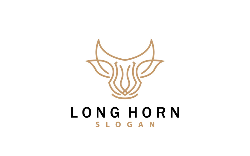 Long Horn Logo Livestock Texas Ranch V7 Logo Template