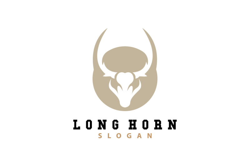 Long Horn Logo Livestock Texas Ranch V9 Logo Template