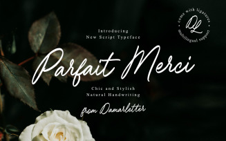 Parfait Merci handwriting script