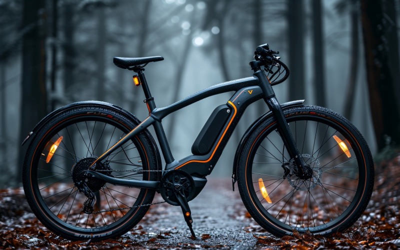 Electric E-Bikes, Bicycle Sleek Design 267 Illustration