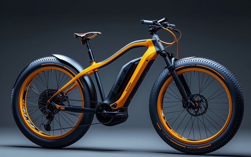 Electric E-Bikes, Bicycle Sleek Design 289 Illustration