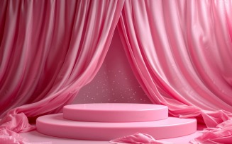 Product Presentation Podium flying silk cloth curtain 43