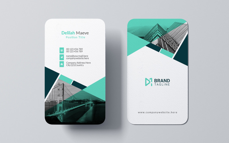 Creative and modern professional corporate vartical business card design template Corporate Identity