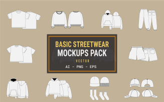 Basic Streetwear Vector Mockup Pack