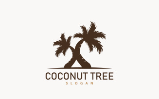 Coconut Tree Logo Palm Tree Plant V7