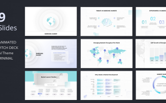 Corporate Market Pitch deck PPT template slides Light theme