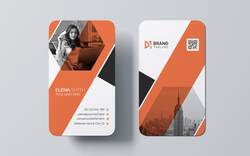 Creative corporate vartical name card design template Corporate Identity