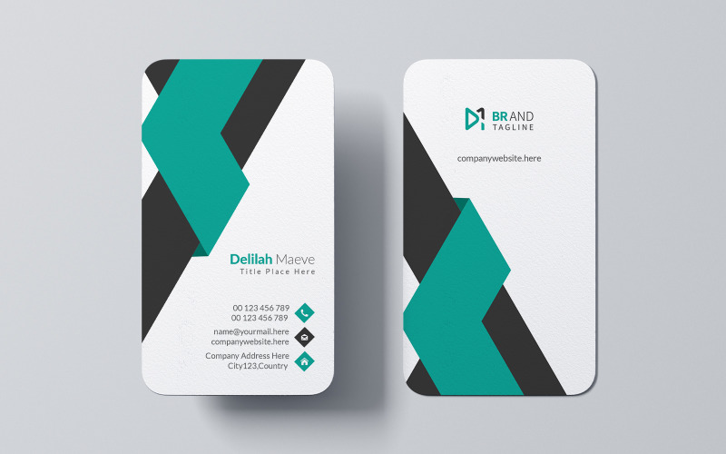 Creative professional corporate vartical business card design template Corporate Identity