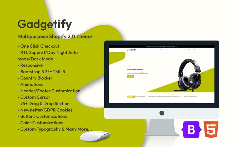 Gadgetify - Electronics and Gadgets Ecommerce Shopify 2.0 Theme Shopify Theme