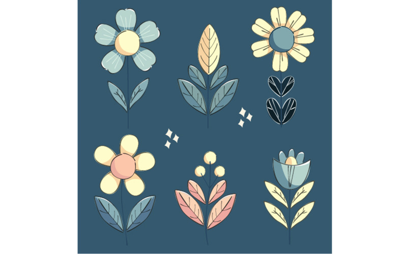 Organic Spring Flower Collection Illustration