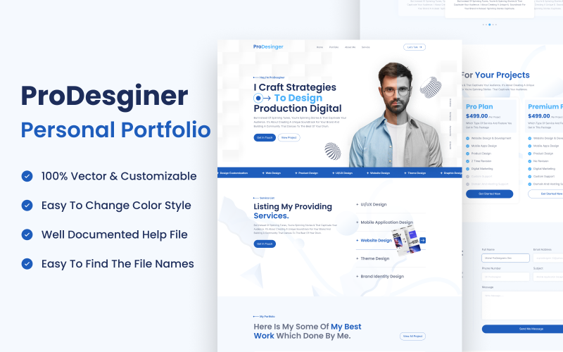 ProDesigner Multipurpose Personal Portfolio UI Element