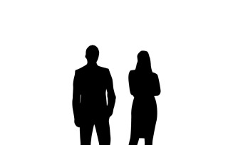 Silhouettes of man and a woman