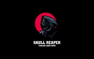 Skull Reaper Mascot Cartoon Logo 1