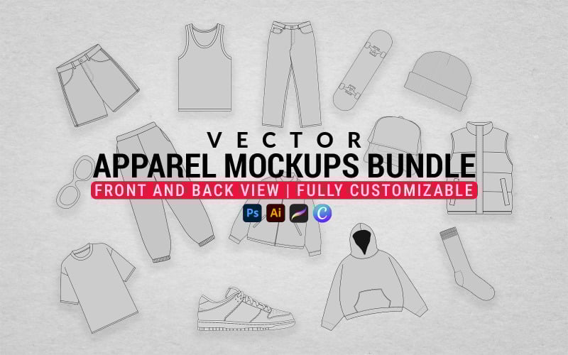 Vector Apparel Mockups Bundle Product Mockup