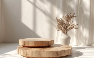 Wooden Podium for Product Presentation Boho Style 298