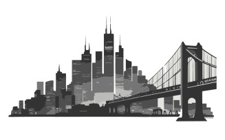 City art illustration with white background