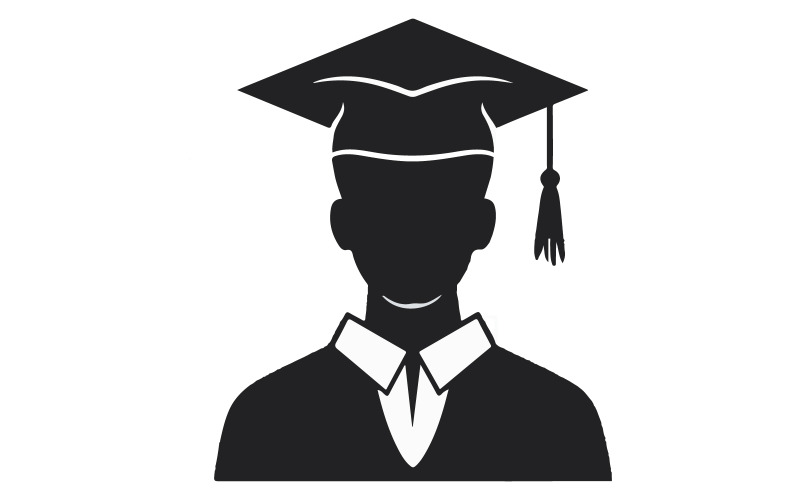 Higher education hat silhouette art Illustration