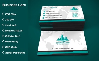 Visiting Card - Business Card - E-card Template with Customizable Designs - 424