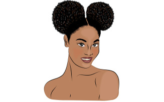 Afro Woman With Afro Puffs