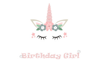 Birthday Girl Unicorn Vector