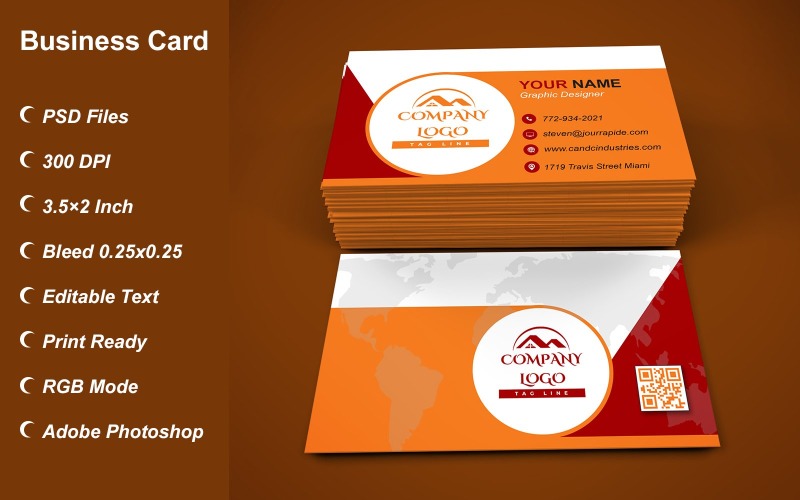 Business Card Template - E-card Template with Customizable Designs - 442 Corporate Identity