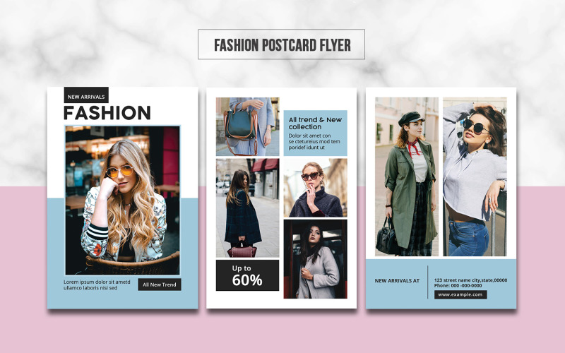 Fashion Promotion Postcard Flyer Template Corporate Identity