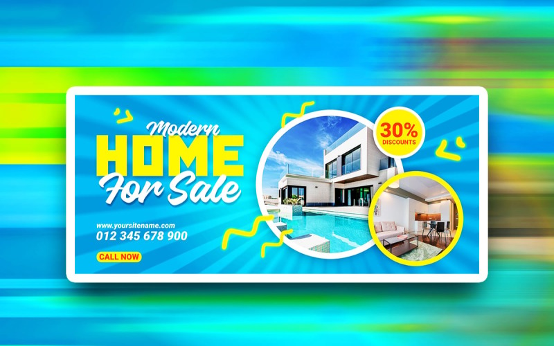 Modern flat for sale social media PSD design template Social Media