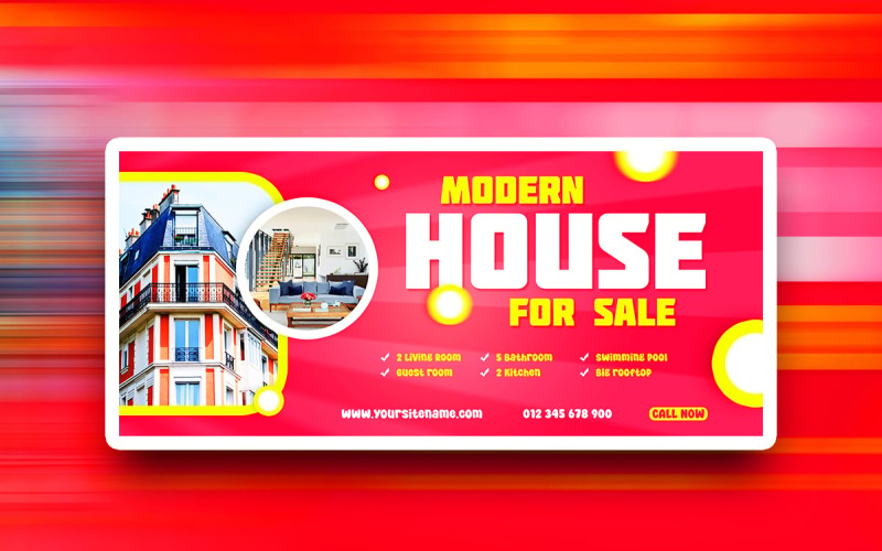 Modern home for sale social media PSD design template Social Media