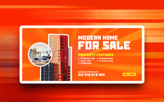 Modern home for sales social media PSD design template