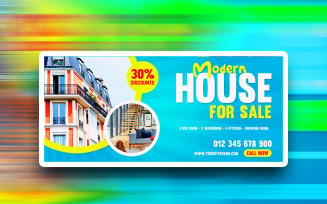 Modern house sale social media PSD design template