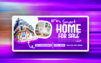 Smart home for sale social media PSD design template