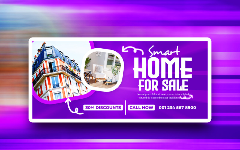 Smart home for sale social media PSD design template Social Media