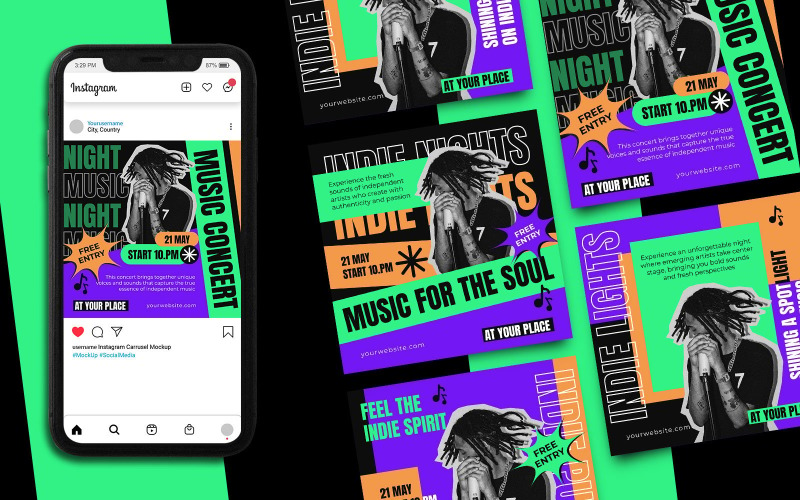 Indie Music Instagram Post Template Social Media