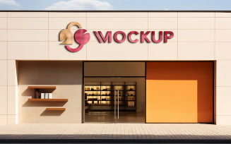 Store front brand mockup psd